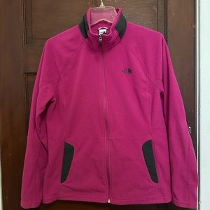 North Face Pink Zip Up Fleece Jacket